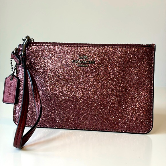 Handbags - Coach | Glitter Wristlet with Gunmetal hardware nwot Purple